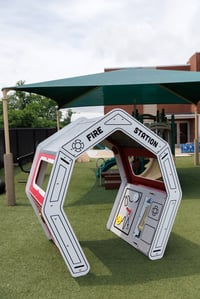 View Fire Station Playhouse slide