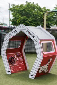 View Fire Station Playhouse slide