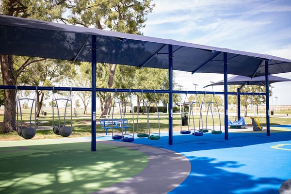 Shaded Swing Frame 4 Bay 2