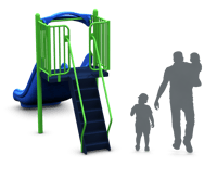 View Freestanding 4' Double Velocity Slide slide