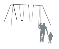 View 3 1/2 Galvanized 8' Tripod Swing slide