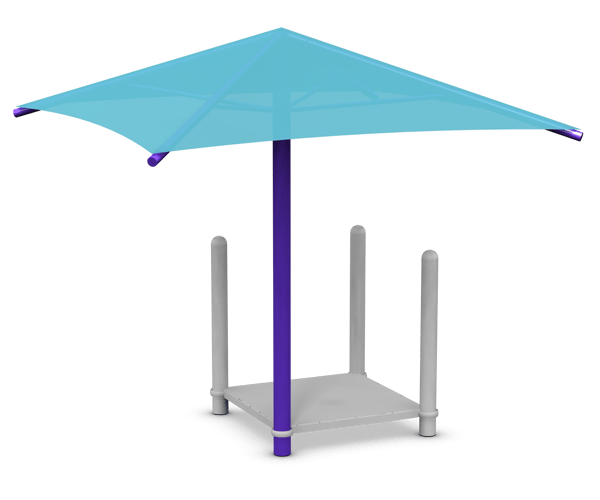 Single Post Fabric Shade - Square 1