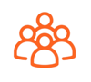 orange icons of people