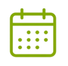 green icon of a calendar