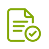 greek icon of a document with a checkmark
