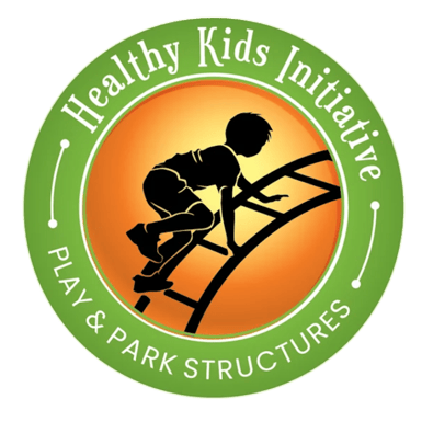 Healthy Kids Initiative HKI logo with silhouette of kid climbing a play structure