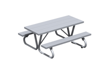 View Heavy Duty Table 6' Pine Slat Galvanized slide