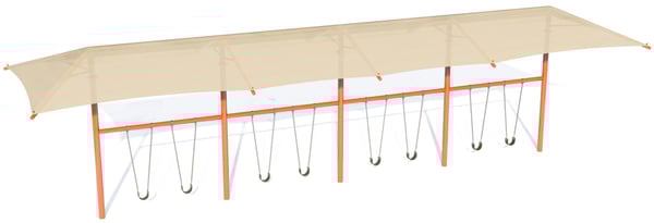 Shaded Swing Frame 4 Bay 