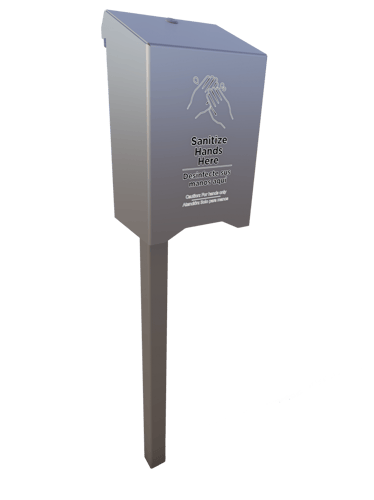 Automatic Hand Sanitizer Station Post Mount Inground 