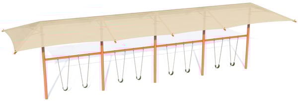 Shaded Swing Frame 4 Bay 1