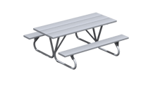 View Standard Table 8' Pine Slat Galvanized slide
