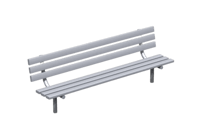 View Straight Leg Bench 8' Aluminum slide