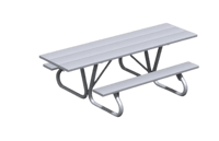 View ADA Table 6' Aluminum Slat Galvanized slide