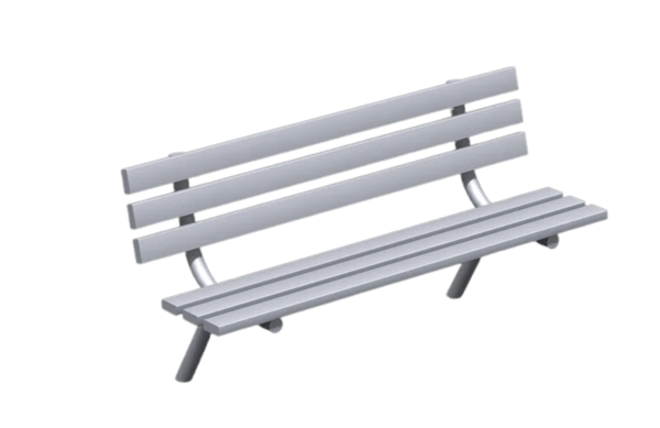Angle Leg Bench 6' Aluminum 1