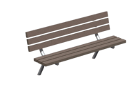 View Angle Leg Bench 6' Redwood slide