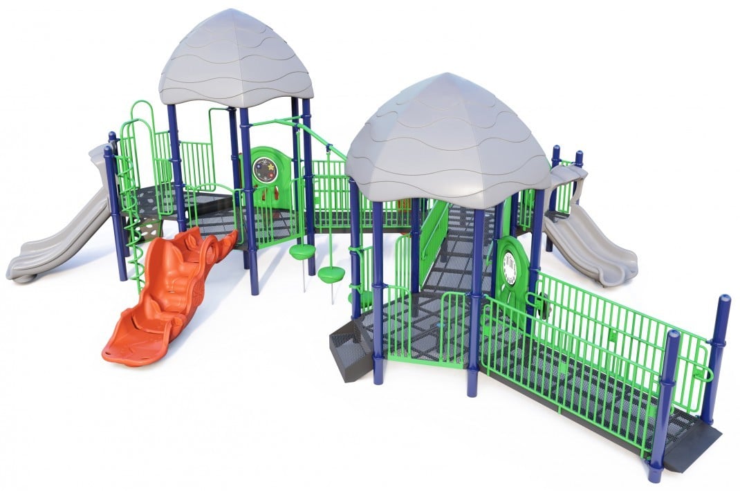 3D rendering of Newport gray blue and green park structure 