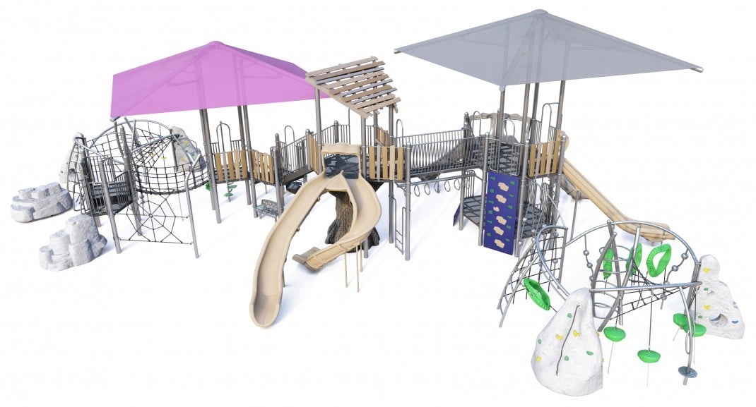 3D rendering of large white play structure