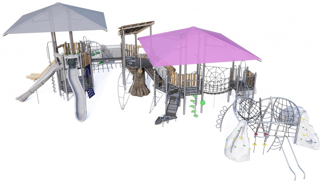 3D rendering of large white play structure