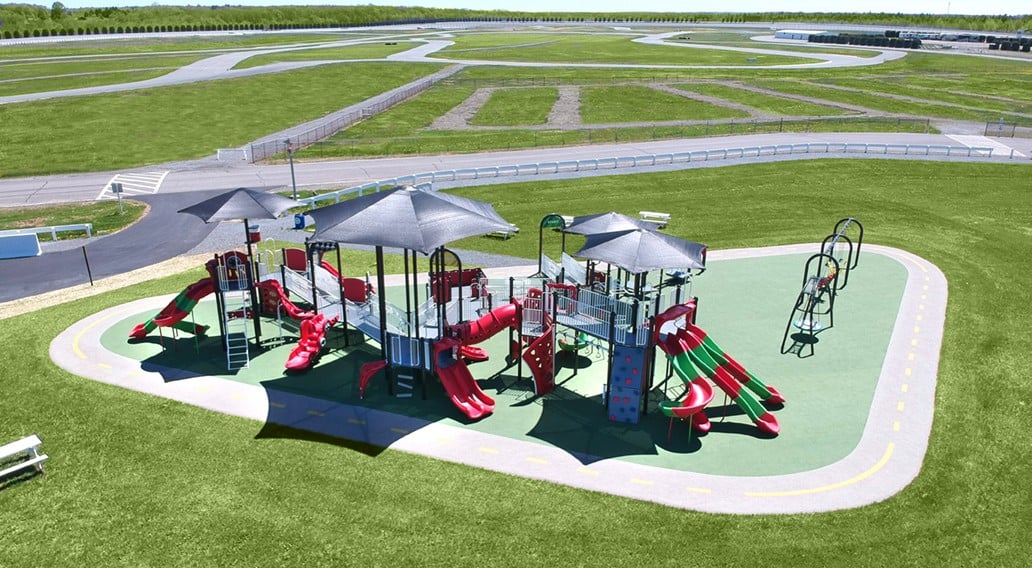 aerial view of Pocono Raceway Playground